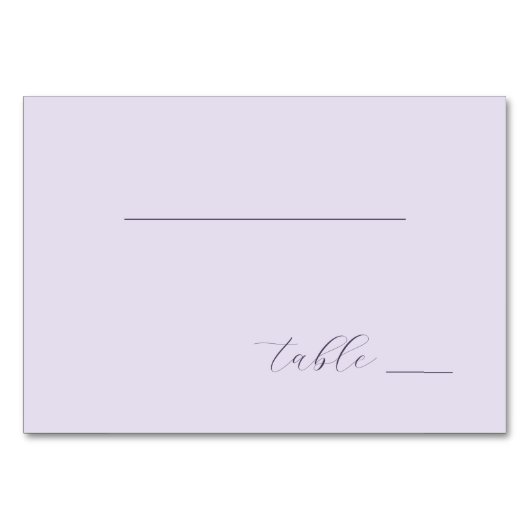 Calm Lavender Minimalist Table Sign テーブルナンバー (正面)