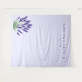 Calm Lavender Watercolor Floral タペストリー (正面(横))