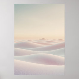 Calm light background with sand dunes ポスター