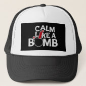 Calm Like a Bomb Paradox Irony Humor Explosive Fun キャップ (正面)