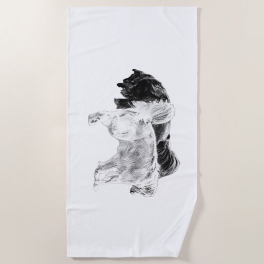 Calm Lines by the Shore ビーチタオル (正面)