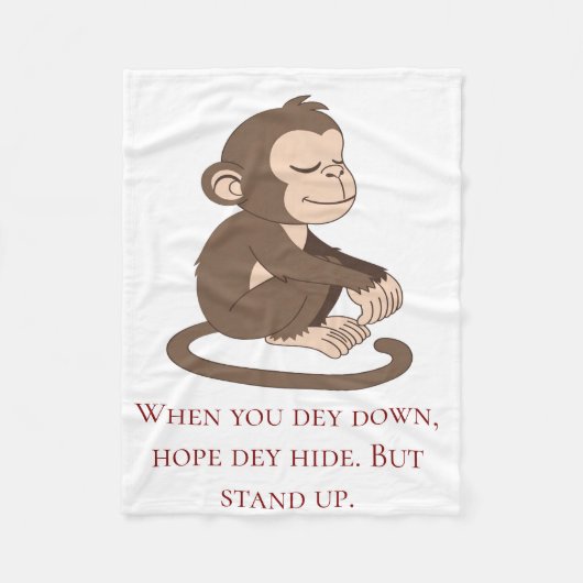 Calm Mind Monkey Fleece Blanket フリースブランケット (正面)
