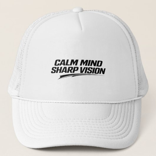 CALM MIND SHARP VISION ミニマルストリートウェアの心構え キャップ (正面)