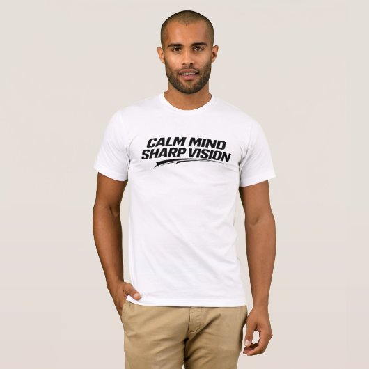 CALM MIND SHARP VISION ミニマルストリートウェアマインド Tシャツ (正面フル)