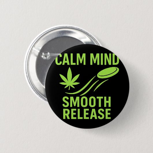 Calm Mind Smooth Release Chill Disc Golf Frisbee  缶バッジ (正面&裏面)
