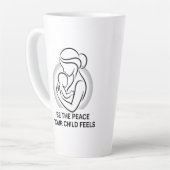 Calm Mother and Baby Minimalist Mantra カフェラテマグ (左アングル)
