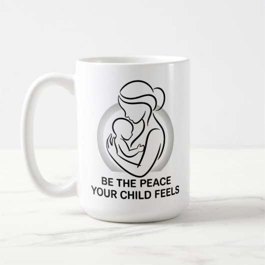 Calm Mother and Baby Minimalist Mantra コーヒーマグカップ (左)