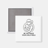 Calm Mother and Baby Minimalist Mantra マグネット (正面/裏面)
