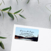 Calm Mountain Lake Forest Landscape ラベル