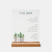 Calm Muted Green Watercolor Bar Menu アクリルサイン (正面)