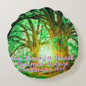 Calm Nature Aesthetic Design ラウンドクッション (裏面)