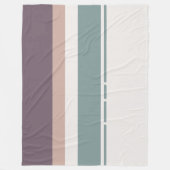 Calm Neutral Stripes – Minimal Cozy Layers フリースブランケット (正面)