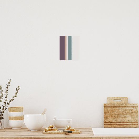 Calm Neutral Stripes – Minimal Wall Composition ポスター (キッチン)