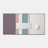 Calm Neutral Stripes – Minimal Workspace Mat デスクマット (キーボード&マウス)