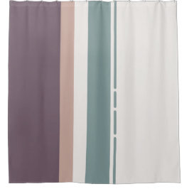 Calm Neutral Stripes – Modern Bathroom Aesthetic シャワーカーテン