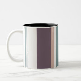 Calm Neutral Stripes – Modern Minimal Mug ツートーンマグカップ