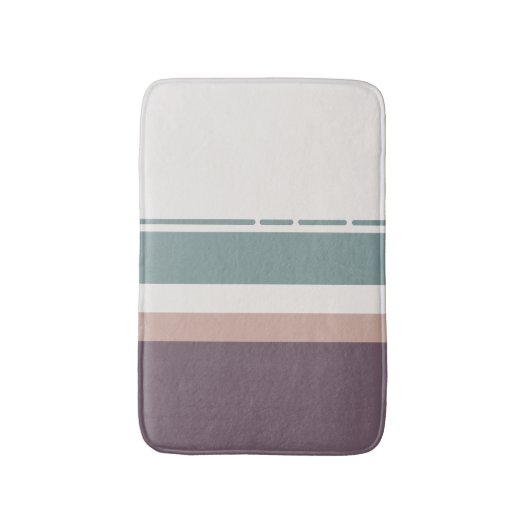 Calm Neutral Stripes – Soft Modern Bath Accent バスマット (正面縦)
