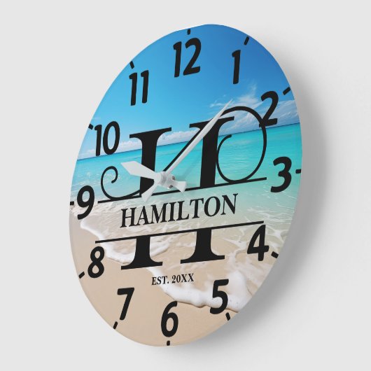 Calm Ocean Front H Monogram ラージ壁時計 (傾斜)