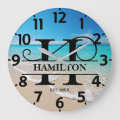 Calm Ocean Front H Monogram ラージ壁時計 (正面)