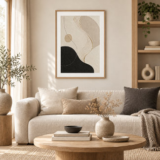 Calm Orbit | Minimal Abstract Plaster Art Print ポスター
