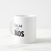Calm Over Chaos Minimalist Quote Mug コーヒーマグカップ (正面左)