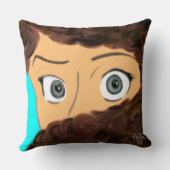 Calm Owl + Raised Eyebrow Mood Throw Pillow クッション (裏面)