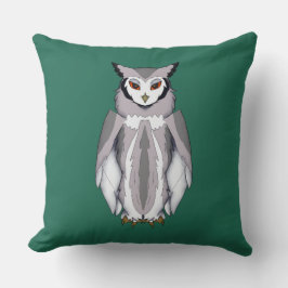 Calm Owl + Raised Eyebrow Mood Throw Pillow クッション
