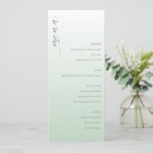 Calm Pastel Green Elegant Wedding Menu メニュー (スタンド正面)