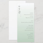 Calm Pastel Green Elegant Wedding Menu メニュー (正面/裏面)