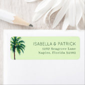 Calm Pastel Green Palm Tree ラベル (インサイチュ)
