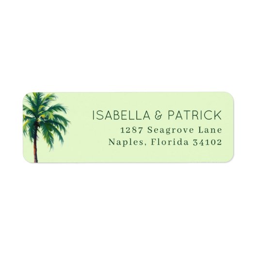 Calm Pastel Green Palm Tree ラベル (正面)
