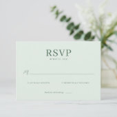 Calm Pastel Green RSVP Card (スタンド正面)