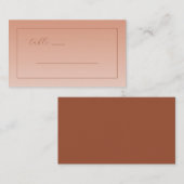 Calm Peach Minimalist Lines プレイスカード (正面/裏面)