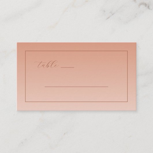 Calm Peach Minimalist Lines プレイスカード (正面)