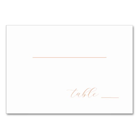 Calm Peach Minimalist Table Sign テーブルナンバー (正面)