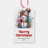 Calm Personalized Kids Gift Tag Christmas Snowman  ギフトタグ (正面)