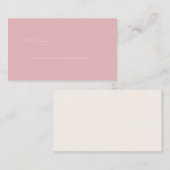 Calm Pink Minimalist Lines プレイスカード (正面/裏面)