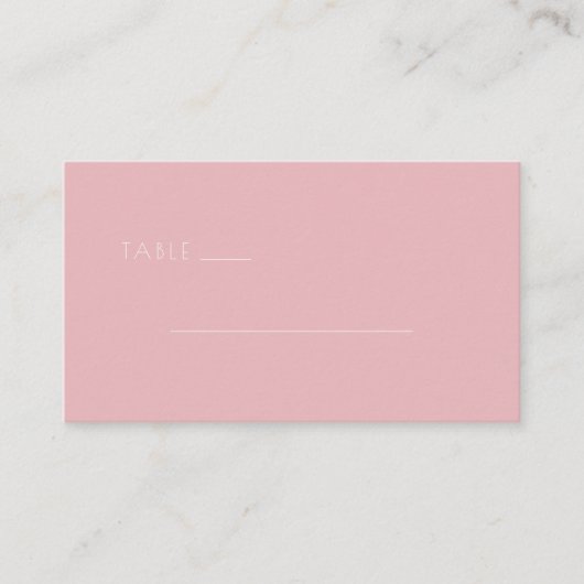 Calm Pink Minimalist Lines プレイスカード (正面)