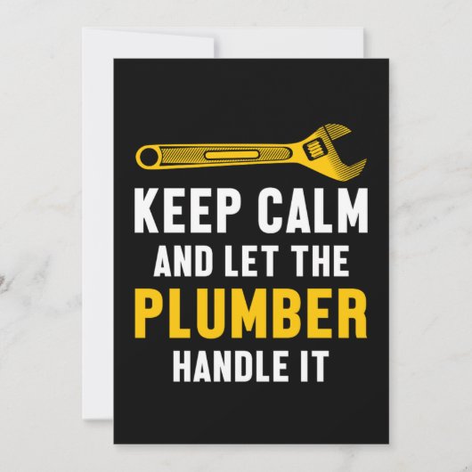 Calm Plumber保 Handle It Plumbing Job Tool Gift 招待状 (正面)