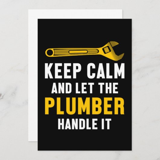 Calm Plumber保 Handle It Plumbing Job Tool Gift 招待状 (正面/裏面)
