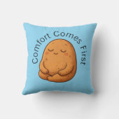 Calm Potato Persona Neutral Minimal Cartoon Art クッション (裏面)