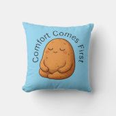 Calm Potato Persona Neutral Minimal Cartoon Art クッション (正面)