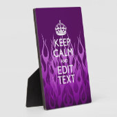 Calm Purple 保 Racing Flames Decorのテキスト フォトプラーク (側面)