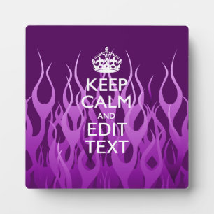 Calm Purple 保 Racing Flames Decorのテキスト フォトプラーク