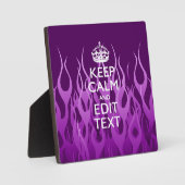 Calm Purple 保 Racing Flames Decorのテキスト フォトプラーク (正面)