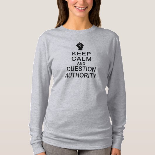 CALM & QUESTION 保 AUTHORITYシャツ、スタイルを選択 Tシャツ (正面)