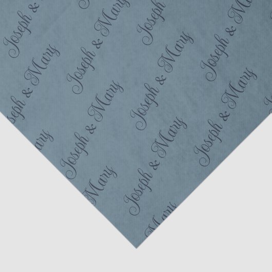 Calm Refined Stone Blue & Navy Script Wedding  薄葉紙 (詳細)