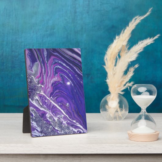 Calm River Acrylic Pour Painting Plaque フォトプラーク (側面)