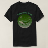 Calm Runs Deep Minimal Whale Ocean Mindfulness Tシャツ (デザイン正面)