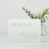 Calm Sage Minimalist Wedding Details Card エンクロージャーカード (スタンド正面)
